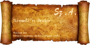 Szemán Andor névjegykártya
